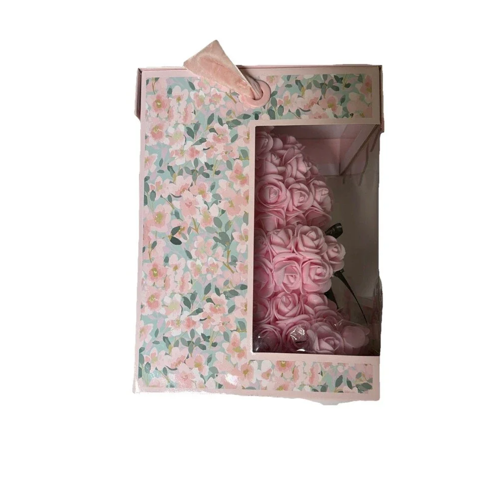 Sakura Pink Rose Flower Teddy Bear - Gift Box 10 inch Mother s Day & Birthday